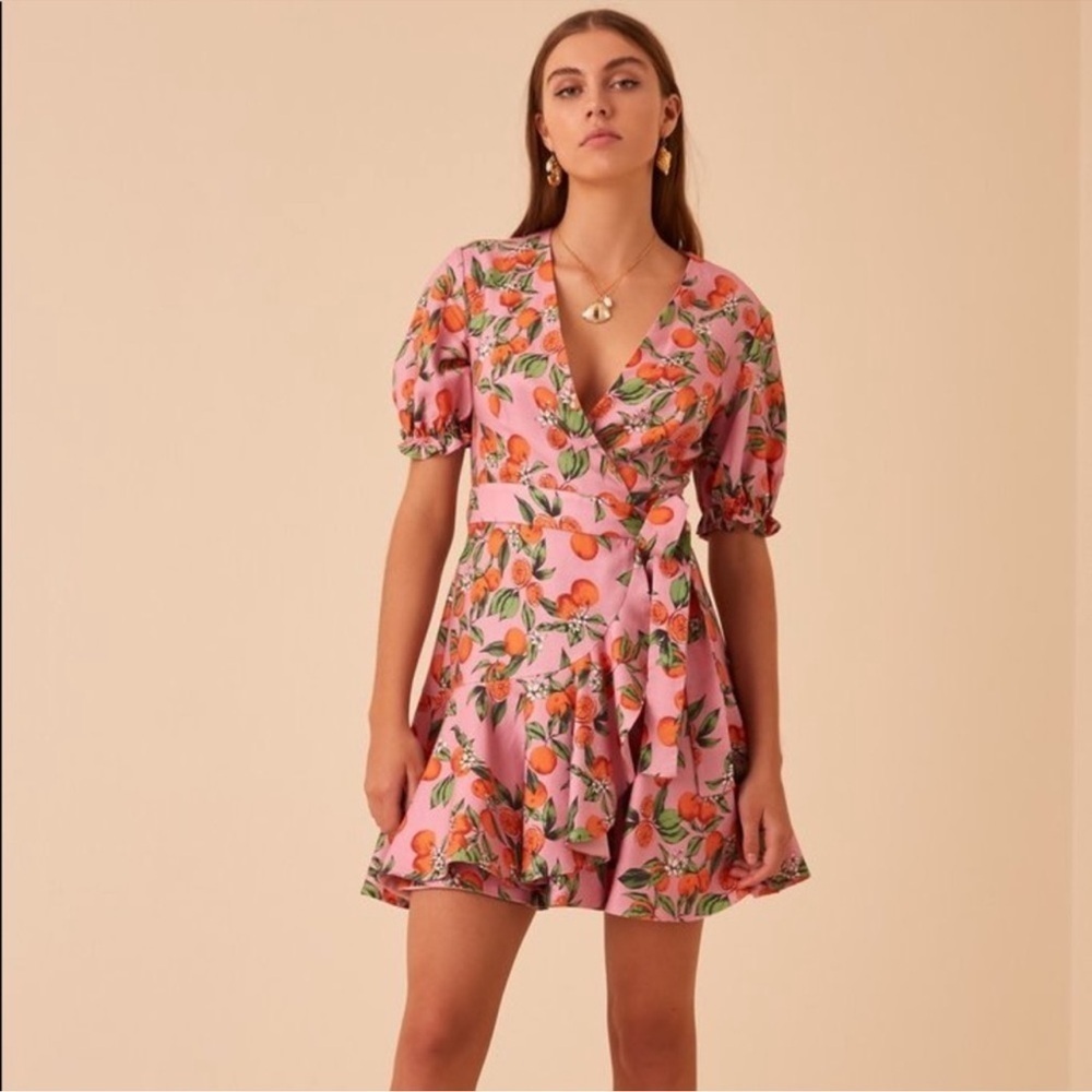 Finders keepers Aranciata pink wrap dress size small